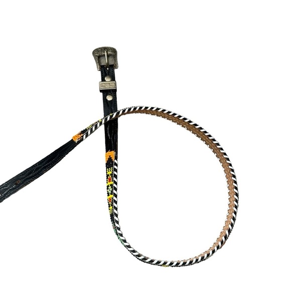 Vintage leather beaded belt - Picture 3 of 14